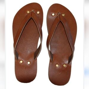 Penny laneBrown Leather Flip Flops
